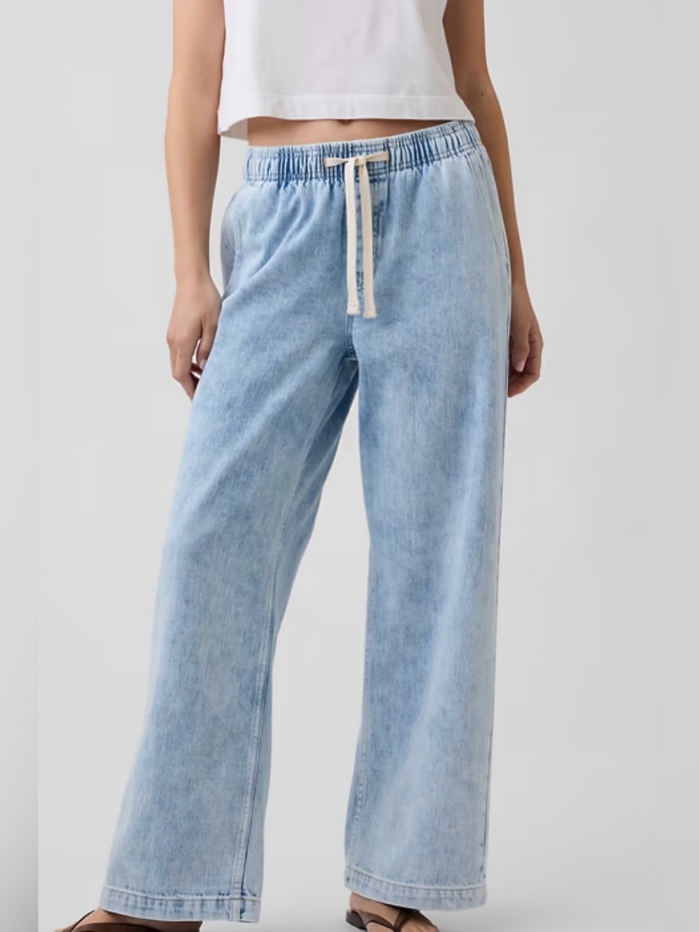 GAP Pull-On Wide Leg Jeans Sz L